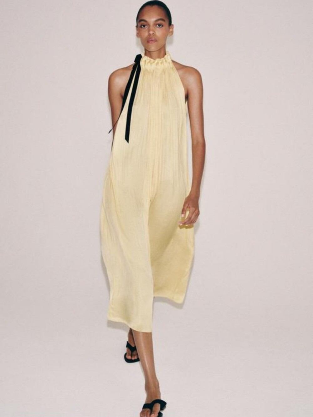 ZARA ZW COLLECTION SATIN EFFECT HALTER DRESS - Picture 10 of 10